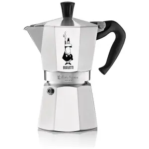 Bialetti - Moka Espress: Iconic Stovetop Espresso Maker, Makes Real Italian Coffee, Moka Pot 6 Cups (6 Oz), Aluminium, Silver