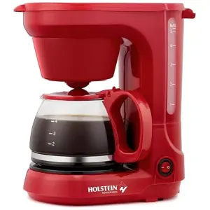 Holstein Housewares - 5 Cup Drip Coffee Maker - Convenient and User Friendly with Permanent Filter, Borosilicate Glass Carafe, Water Level...