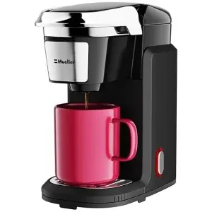 Mueller Single Serve Coffee Maker, Coffee Machine for Pod Coffee, 10 oz Water Tank, Quick Brewing, One Touch Operation, Compact for Home, Office,...