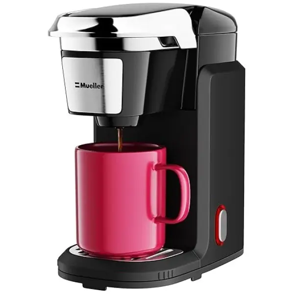 Mueller Single Serve Coffee Maker, Coffee Machine for Pod Coffee, 10 oz Water Tank, Quick Brewing, One Touch Operation, Compact for Home, Office,...