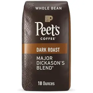 Peet's Coffee, Dark Roast Whole Bean Coffee - Major Dickason's Blend 18 Ounce Bag