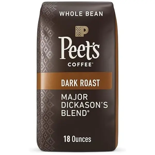 Peet's Coffee, Dark Roast Whole Bean Coffee - Major Dickason's Blend 18 Ounce Bag